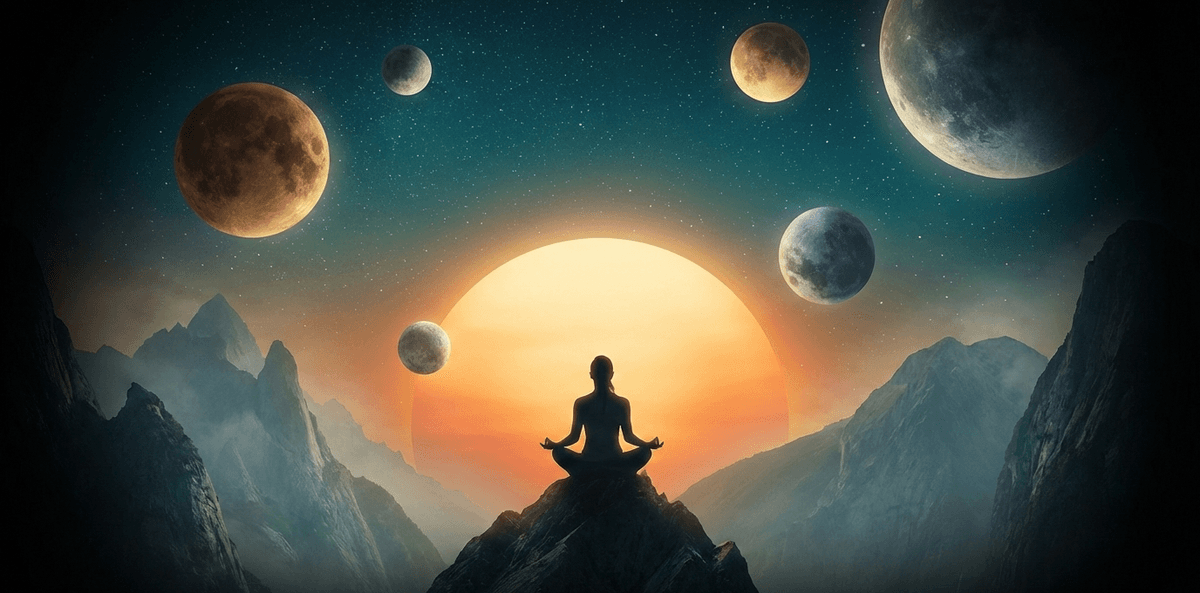 Cosmic workspace with planets